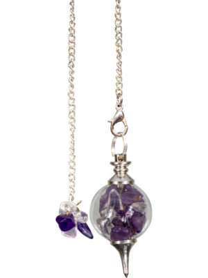 Pendulum Glass Sephoroton Amethyst & Crystal Chips - Healing