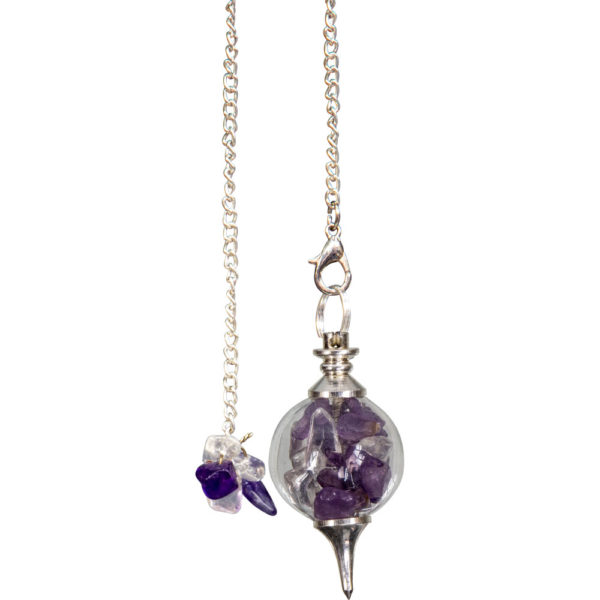 Pendulum Glass Sephoroton Amethyst & Crystal Chips - Healing