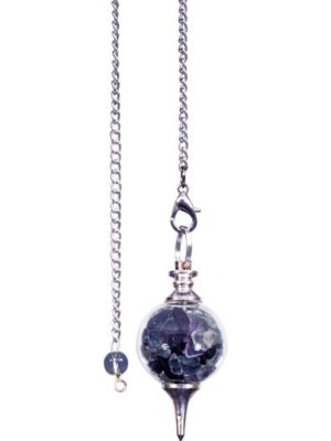 Pendulum Glass Sephoroton Black Tourmaline & Fluorite Chips - Protection