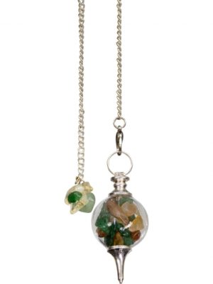 Pendulum Glass Sephoroton Green Adventurine & Citrine Chips - Prosperity